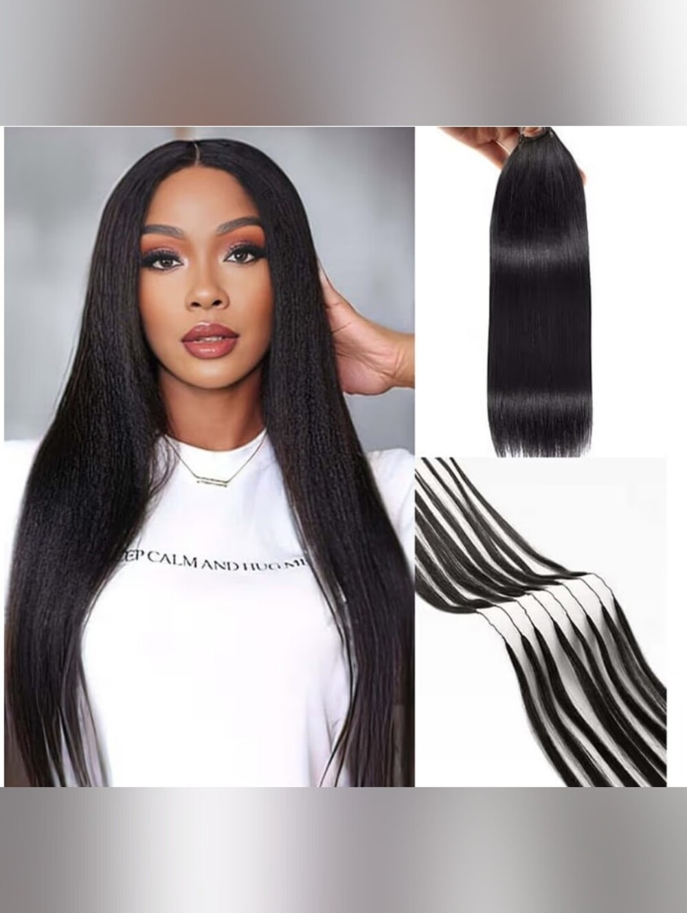 Pre Looped Crochet Human Hair Feather Crochet 20" 56 Grams Natural Black